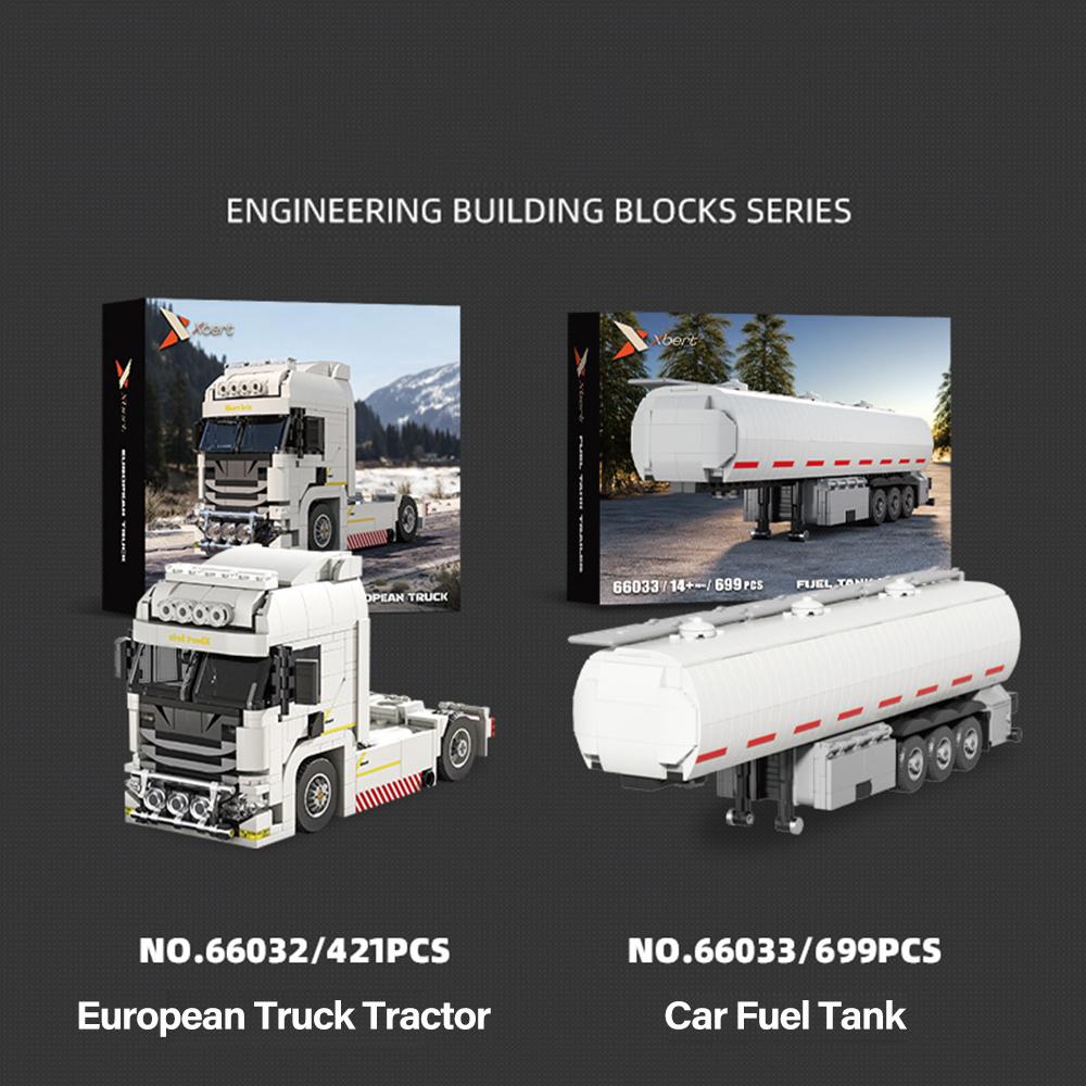 European Style Truck Building Block Tank Container Combinations, Ideal Gift for Car Enthusiasts' Collection and Model Building