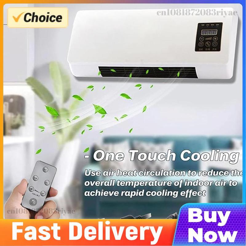 Ventilator Electric Mobil cu Telecomandă Montat pe Perete Silențios Economisitor de Energie Ventilator Dublă Utilizare Răcire Încălzire pentru Dormitor Birou Cameră de Zi