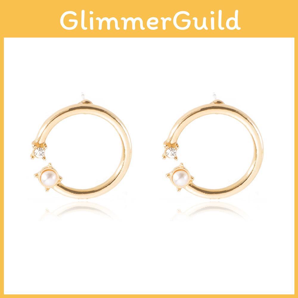 And European Elegant American Style Alloy Pearl Stud Earrings Women For