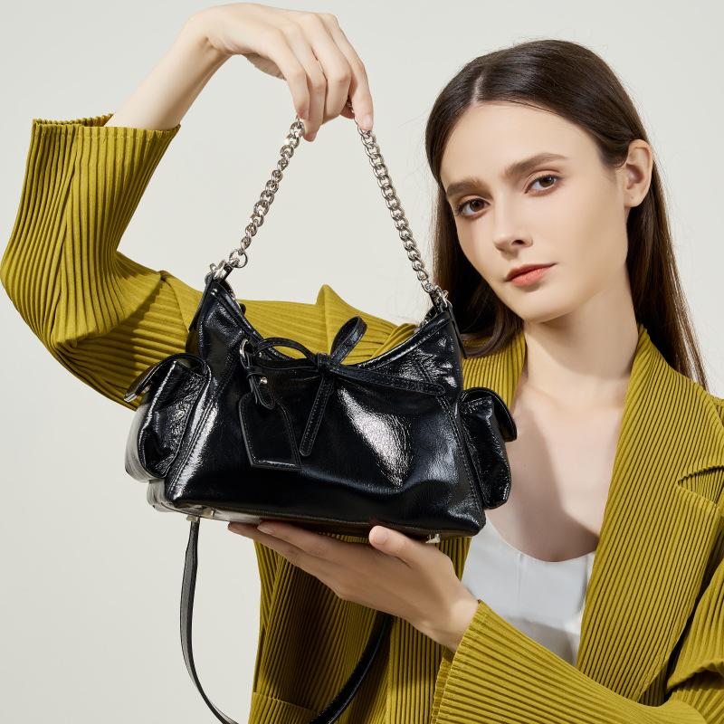 Small Fragrant Leather Women's Bag High Fashion Crossbody Bag Tote Bag Autumn Single Shoulder Crossbody Bag