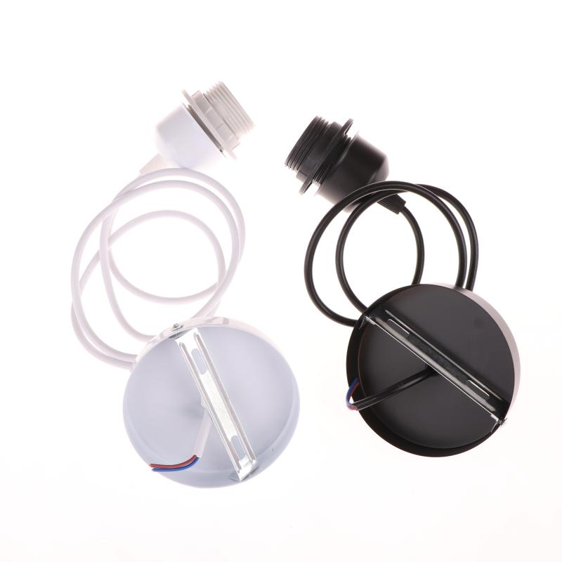 1 Set Nordic Half Teeth Lampshade Base Vintage E27 Hanging Lamp Holders With 0.8/1/1.2/1.5M Cable Ceiling Lamp Holder Socket