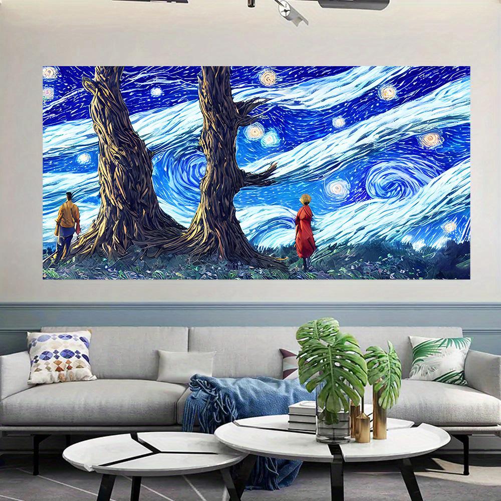 Abstract Starry Sky Canvas Paintings Works Print on Canvas Poster Decorative Pictures for Living Room Mural