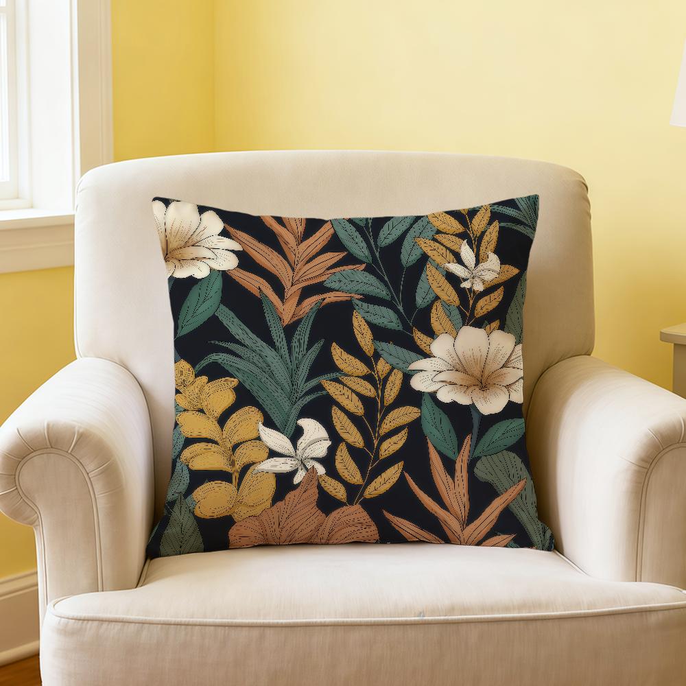 fashion Floral bird art Bohemian vintage soft Comfortable Pillow Case for Sofa Living Room Home office Decor Protective Covers