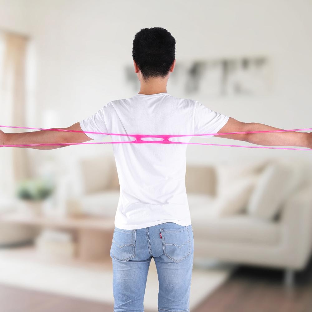 Pull Rope Silicone Resistance Band Gym Muscle Fitness Chest Expander Set (Blue)