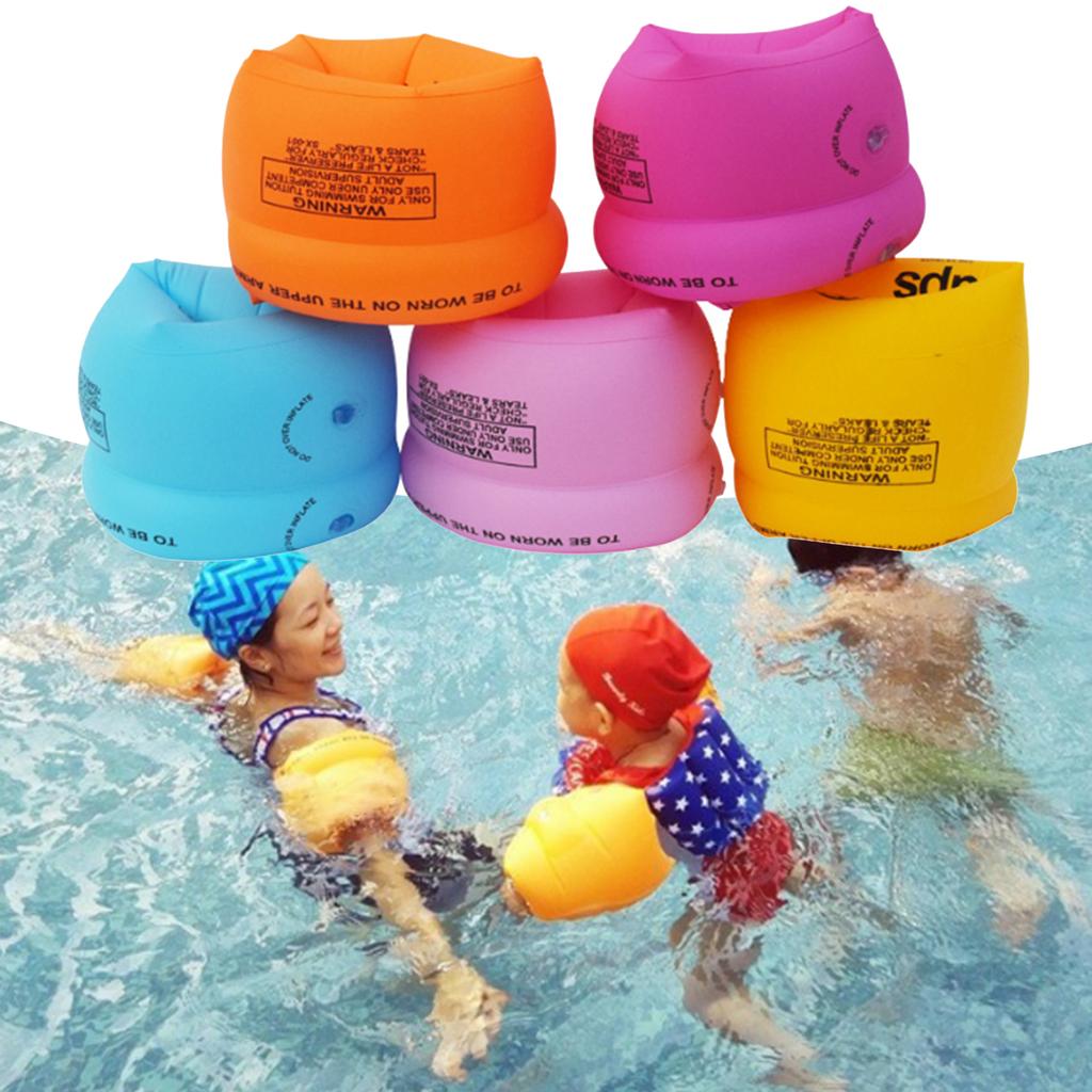 1Pair Swimming Rings Tube Armlets Inflatable Swim Arm Bands Floater Sleeves Water Wing Learning Swim Training Aids