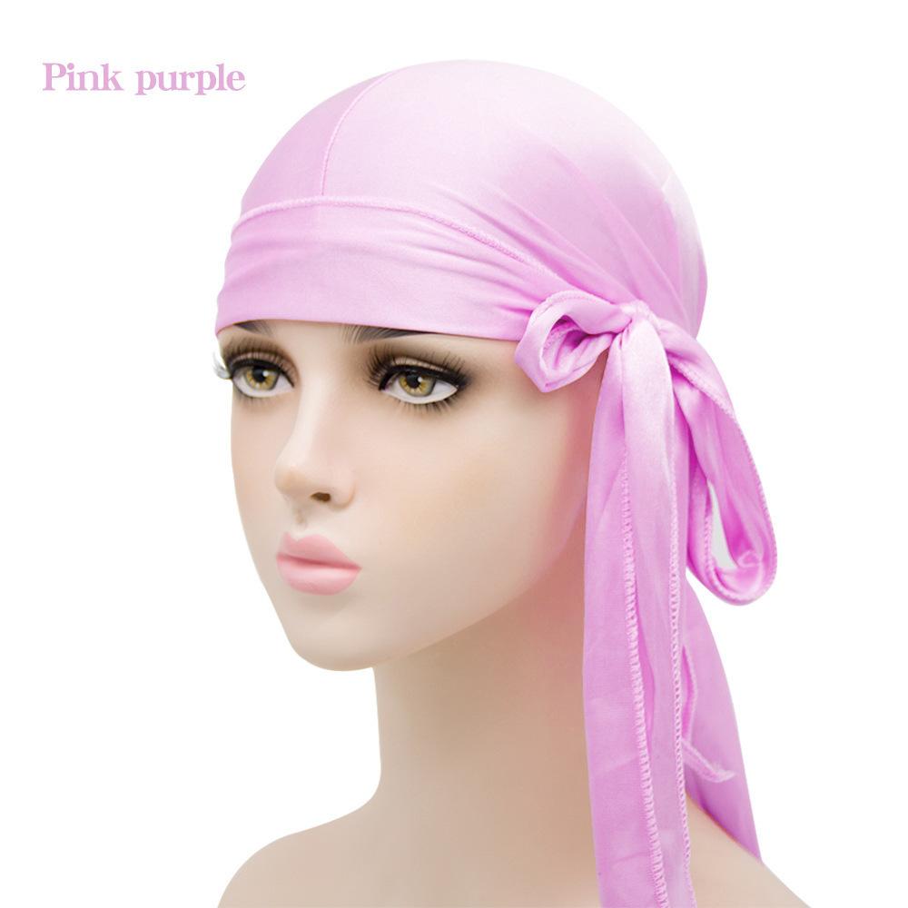 Unisex Adult Long Tail Satin Doo Rag Durag Bandanas Cap Pirate Hat Turban Men Hip Hop Headband Biker Headwrap Women Headwear