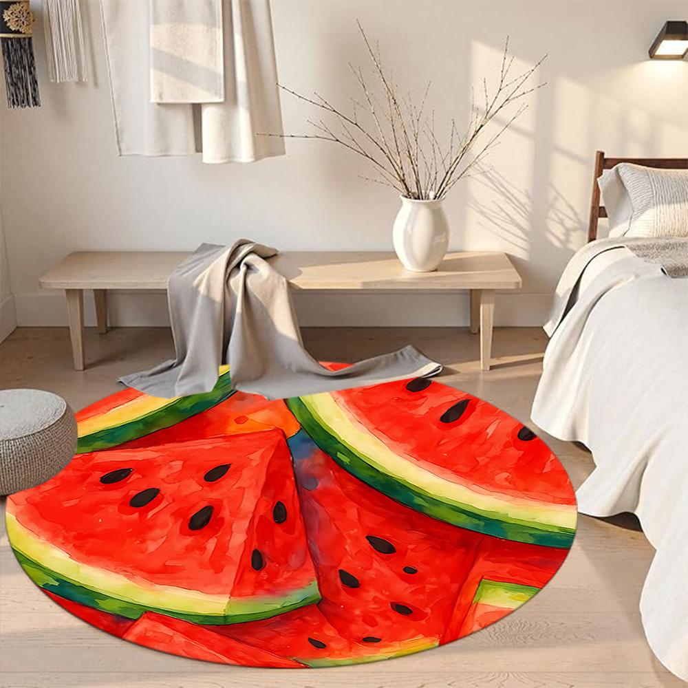 Fruit Round Office Rug Perfect for Balcony Study room Foyer Game Room Antislip Round Carpet Anime Office Decor Perfect Gift for Friends Family