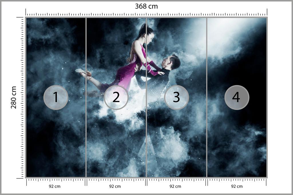 Photomural Couple Of Ball Dancers During The Performance Smooth Vinyl 368x280