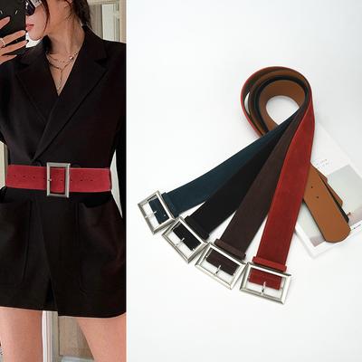 New Women'S Belt Fashion Alloy Wide Belt Coat Leather Waist Cover Retro Decoration Waist Collection Versatile Simplicity