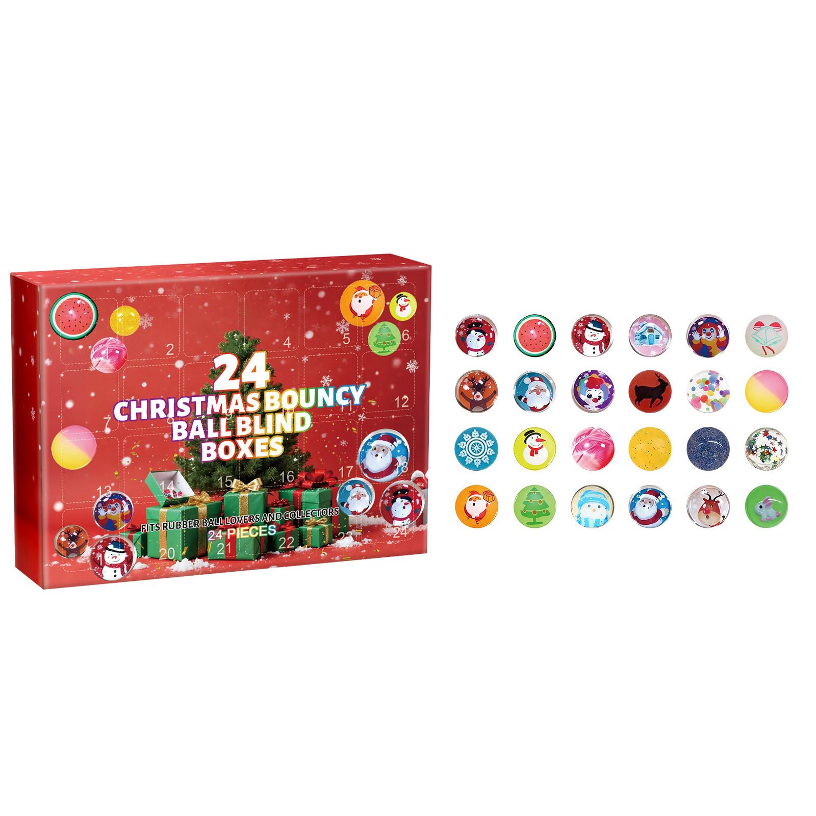 

24 рождественских коробки-сюрприза с прыгающими мячиками в качестве праздничных подарков подходят для любителей игр, взрослых и детей. One Size красный