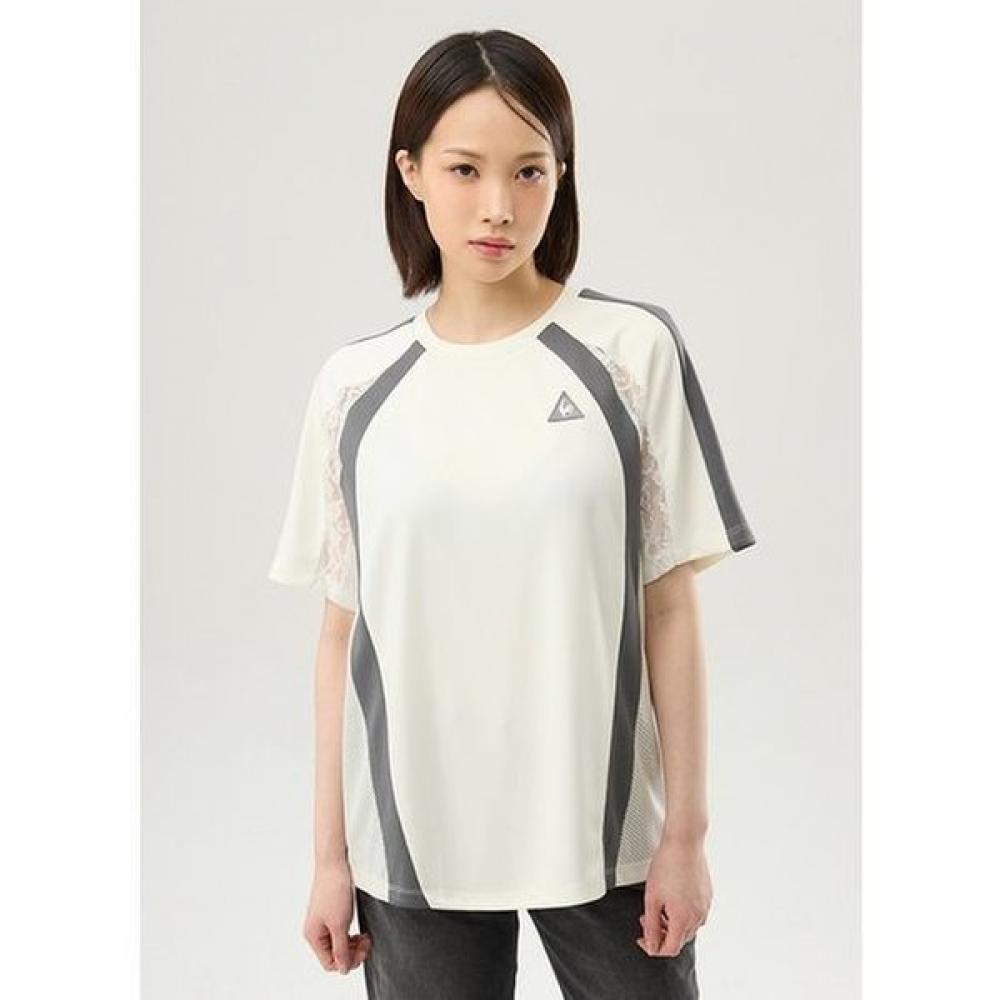 Le Coq SporTif Women S Lace jerSey T ShirT ShorT SLeeve qq122lrS37 LPK light pink90 M 3590₽