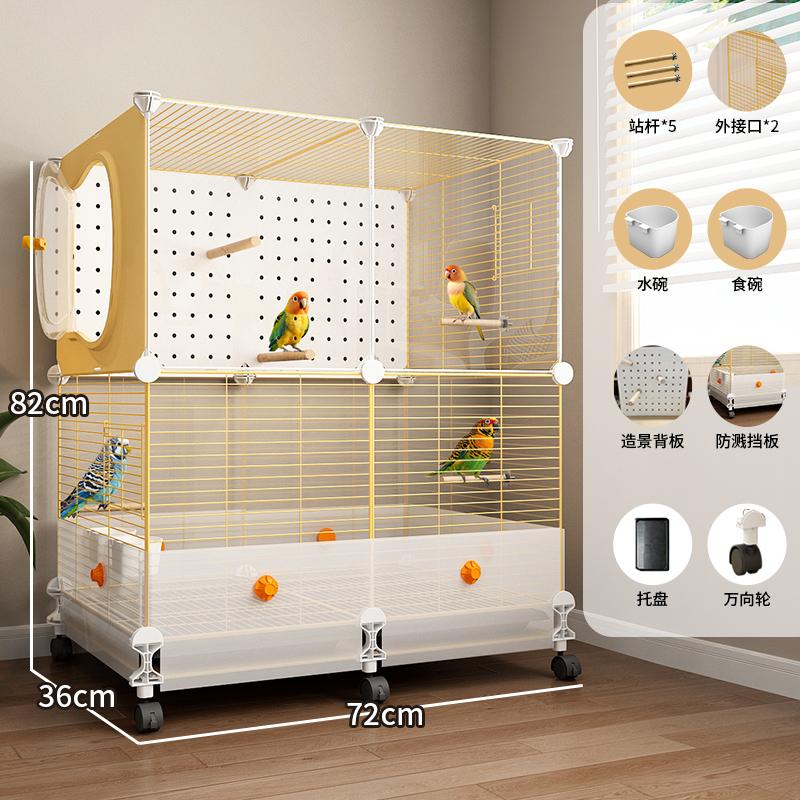 Gaiola Grande para Pássaros Papagaios com Design Anti-Espalhamento para Calopsitas e Periquitos, Aviário de Luxo para Periquitos Casa de Voo Premium para Animais de Estimação