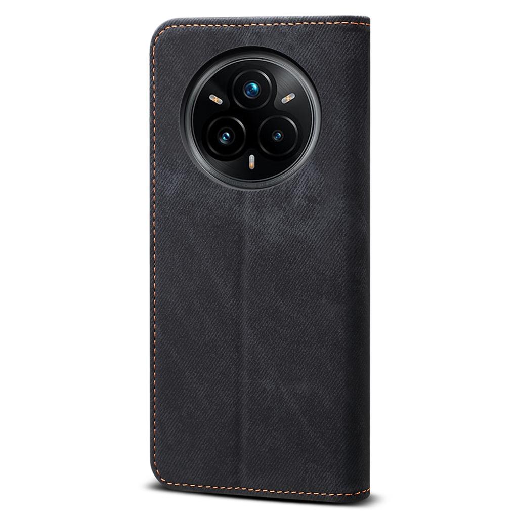 For Realme 14 Pro+ 5G Case Jeans Cloth Texture Anti-Scratch Leather Stand Phone Cover