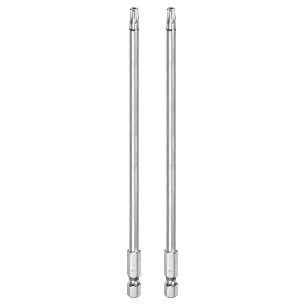 1/2/5pcs Security Torx Bit 1/4" Hex Shank 6" Long T8//T10/T15/T20/T25/T27/T30/T40 Screwdriver Torx Head with Hole