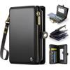 Passport Holder Wallet Bag With 11 Card Slots And Passport Solt Cash Solt Photo Solt Zipper Pocket, Rfid Blocking Wristlet Strap