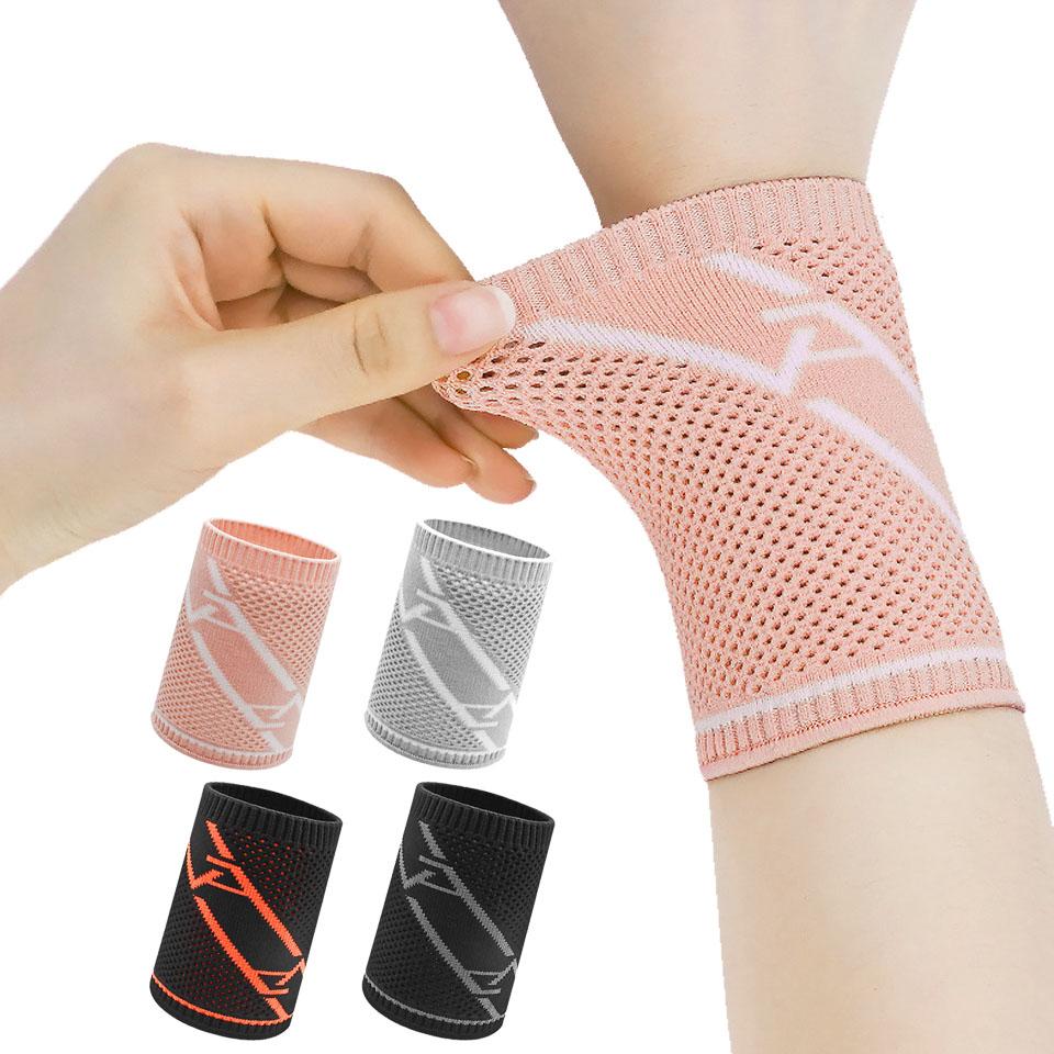 Aolikes Wrist Band Support Sleeve - Elastic & Breathable Knitted Fabric Compression Brace - For Tennis, Gym, Sport, Tendonitis