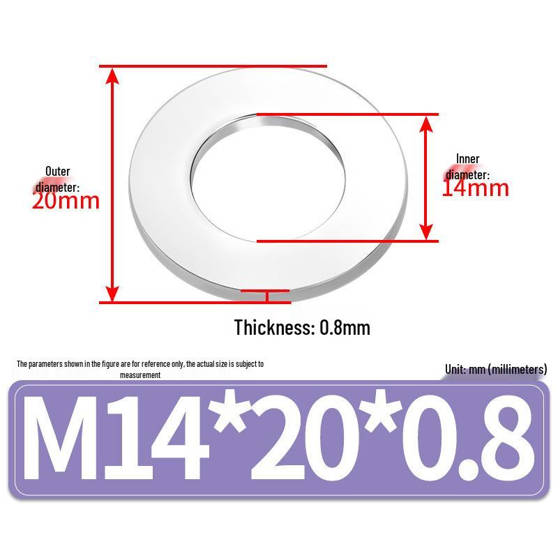 Jin Juntai Thick & Thin Stainless Steel Flat Washer, Round M10-M36