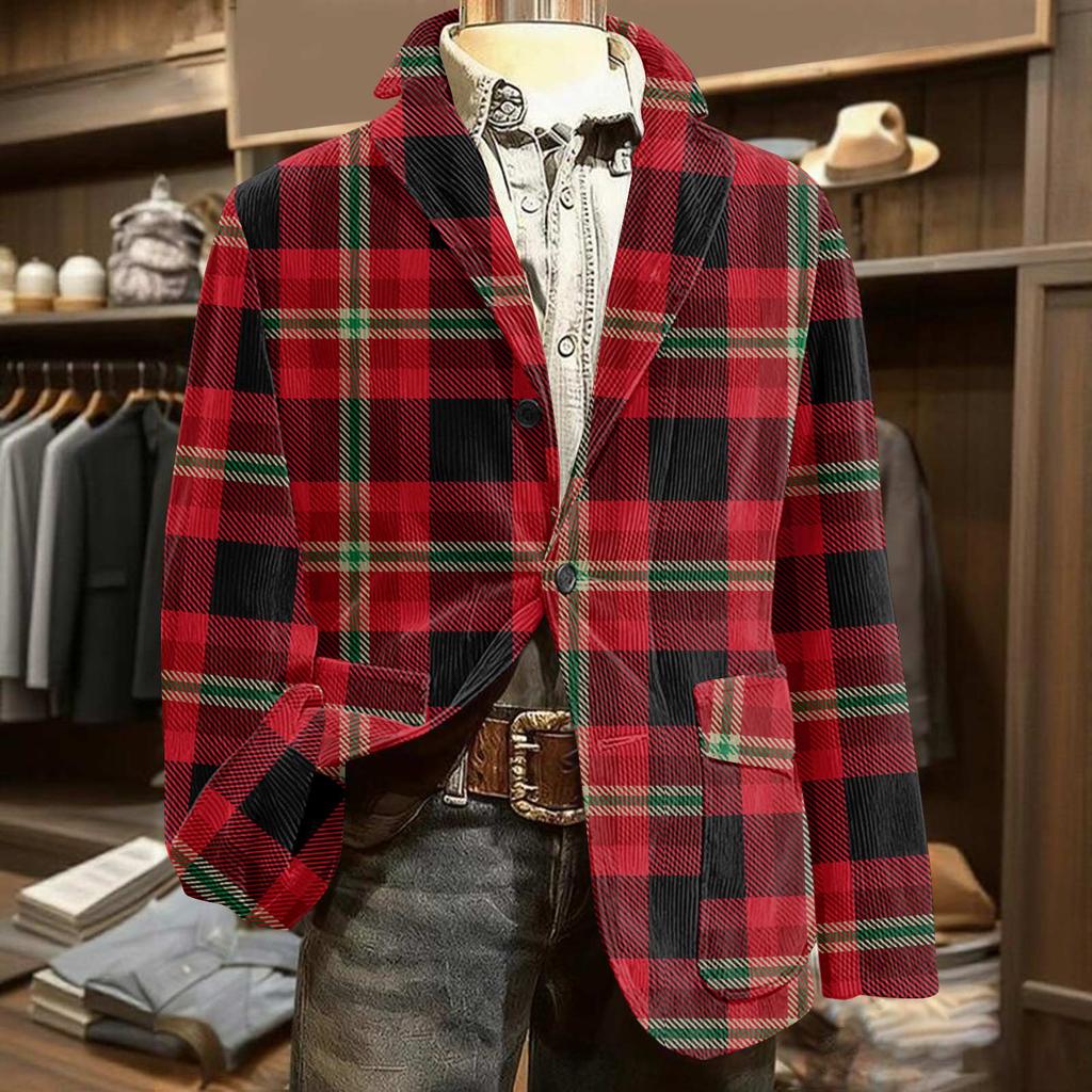 Herr Tryckt Manchester Varm Fickkavaj Kofta Herr Casual Kostym