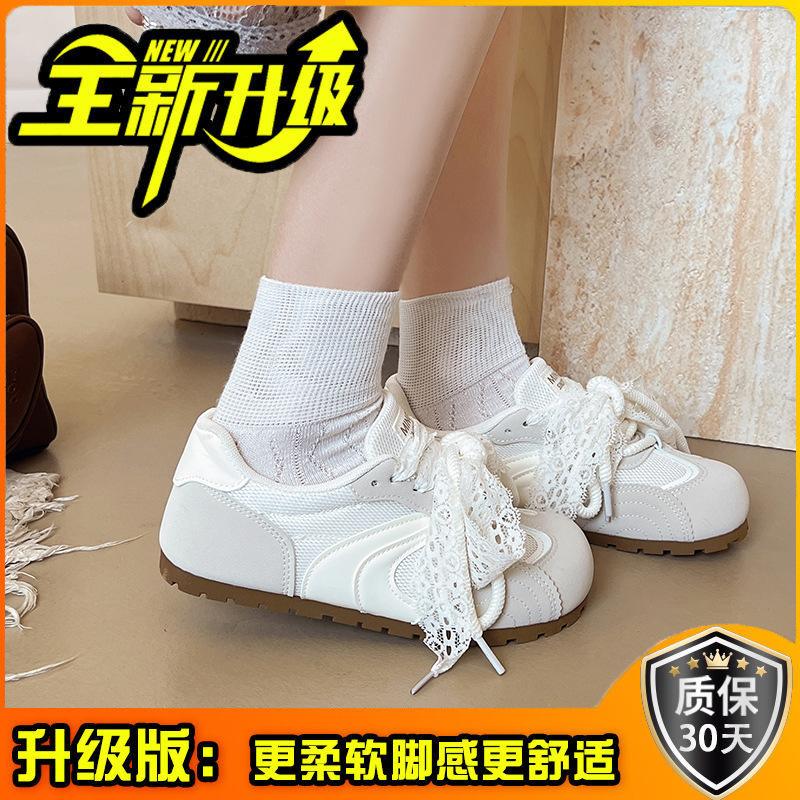 Retro Chic Color Matching Platform Casual Moral Training Shoes Women's 2025 Spring and Summer New Design Sports Board Shoes White Shoes