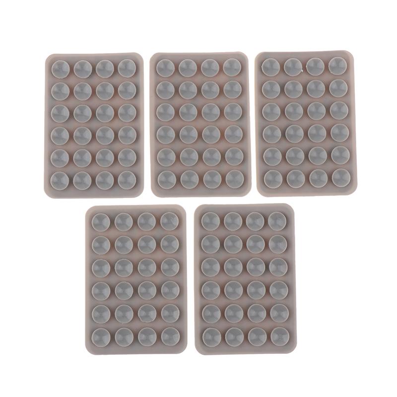 5pcs Double Side Silicone Suction Pad For Mobile Phone Fixture Suction Cup Backed Adhesive Silicone Rubber Sucker Pad For Fixed