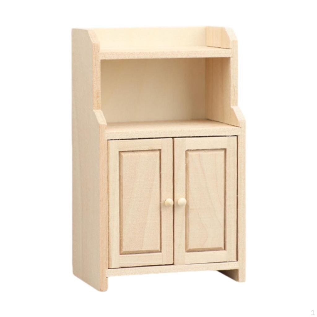 1/12 Dollhouse Cabinet Simulation Accessories Toy Mini Model Wooden Furniture for Home