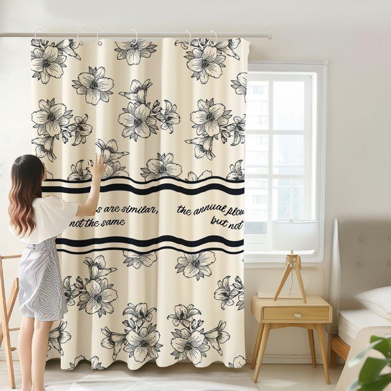 Punch-Free Movable Room Divider Curtain for Bedroom Privacy