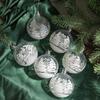 6pcs/set Painting Christmas Snow Balls Pendant Elk Deer/House Bauble Hanging Ornament  New Year