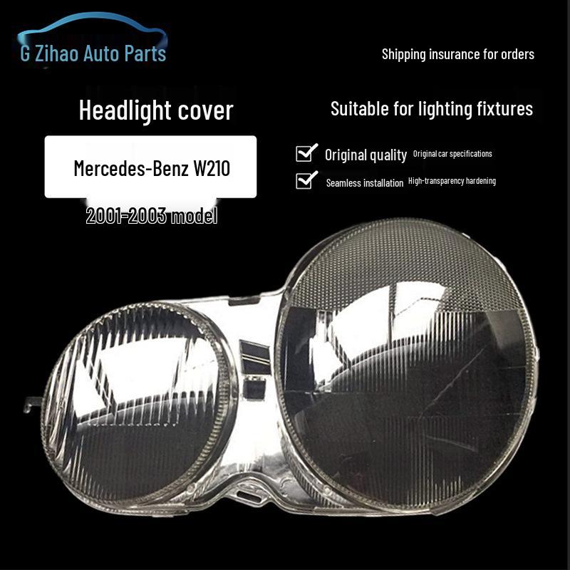 Fits 99-05 Mercedes-Benz E-Class W210 Headlight Lens Cover: Transparent PC Mask Crystal Face.