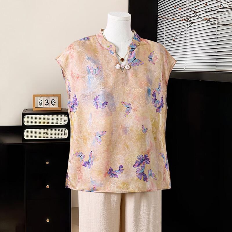 Datang Furen Chinese Style Half-Sleeve T-Shirt for Middle-Aged Women