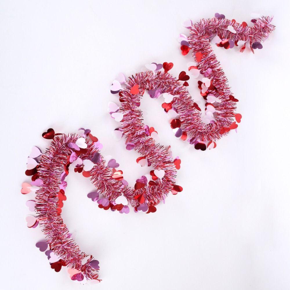 Love Sequins Heart Tinsel Garland DIY Hanging Decor Colorful Valentines Garland  Indoor Outdoor
