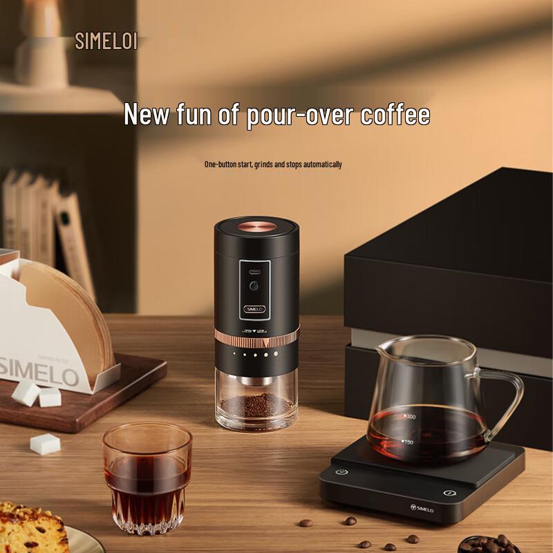 SIMELO Deluxe Electric Coffee Grinder & Hand Pour Set