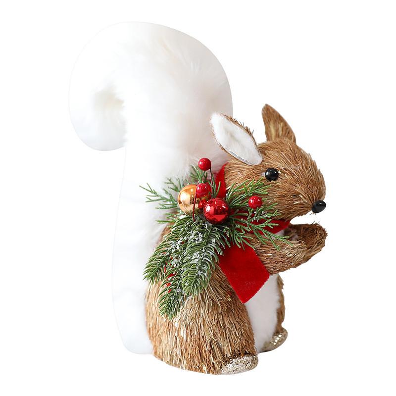 Christmas Woven Fox Squirrel Decor With European Style For Holiday Display