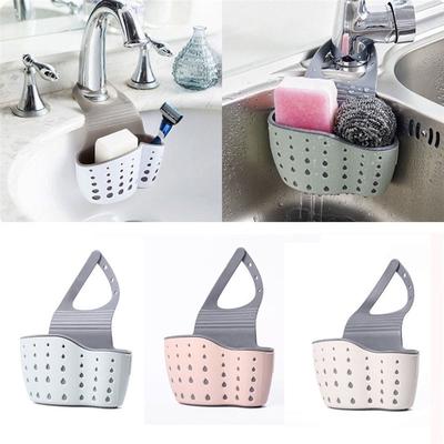 Sink Shelf Soap Sponge Drain Rack Silicone Storage Basket Bag Faucet Holder Adjustable Bathroom Hold