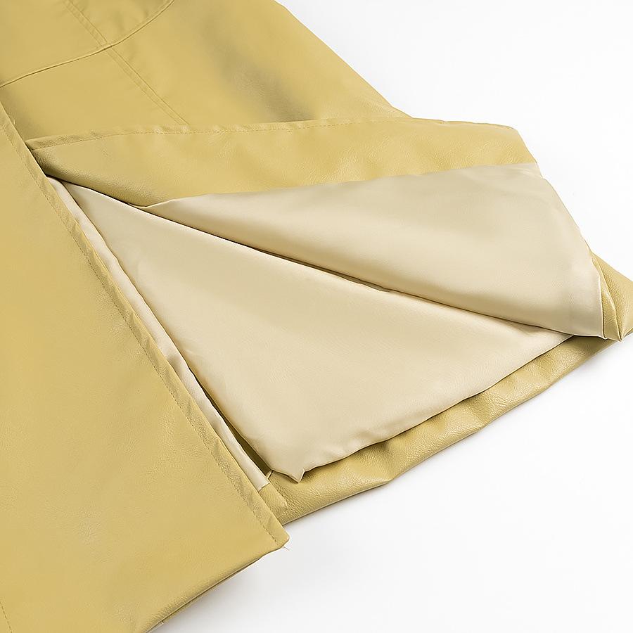 2025 European & American Spring PU Jacket & Midi Skirt Set for Women