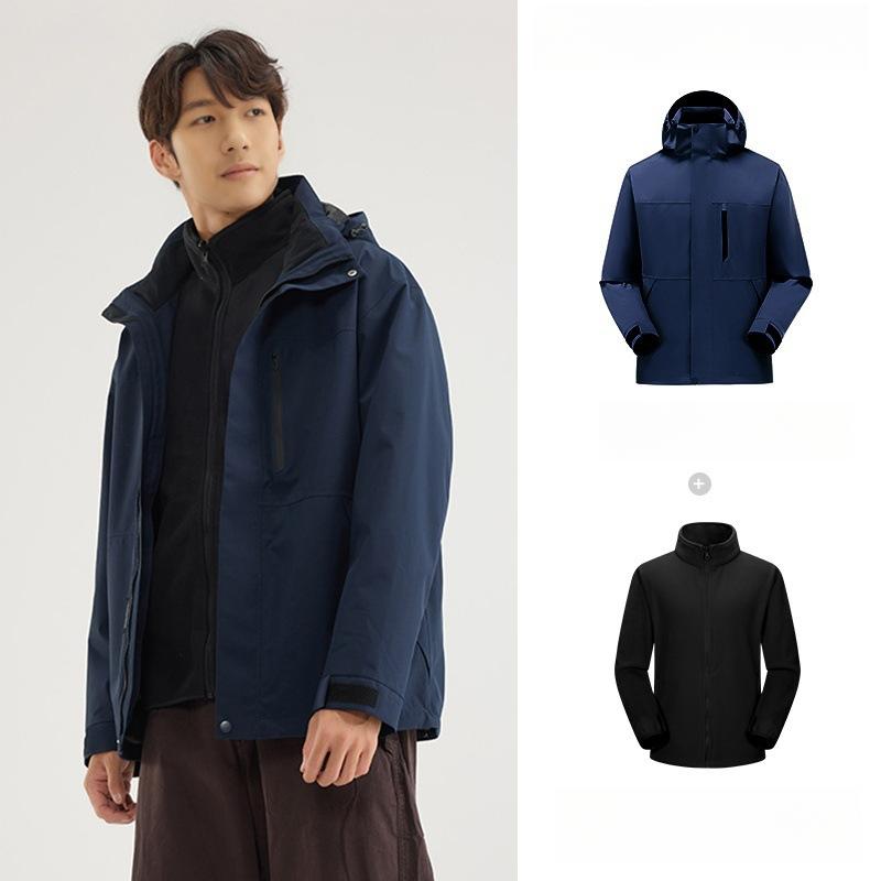 3-in-1 jacket, men's and women's fleece liner, windproof and waterproof, outdoor Tibet mountaineering jacket