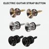 Set of 2 Guitar Strap Safe Locks Elegant Buttons Guitar Accessory Set Iron Texture Electric Guitar Part for Guitar