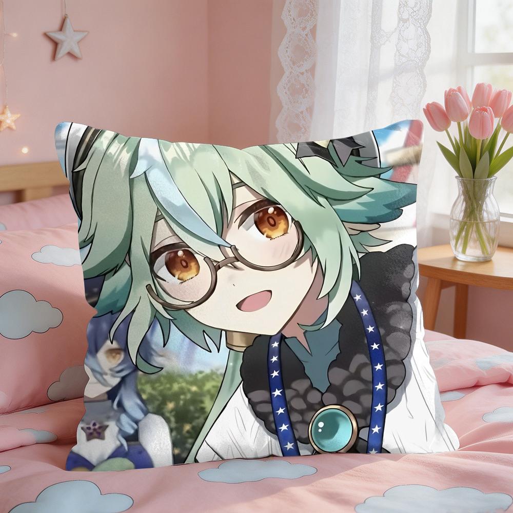 Sucrose Genshin Game Cushion Cover Short Plush Pillow Case Room Sofa Cushion Covers Home Decor Funda