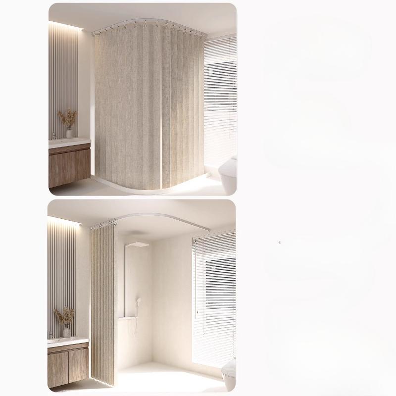 Set flexible Track Magnetic Folding Partition Curtain Bathroom Waterproof Arc-shaped Shower Curtain U-shaped Partition Curtain