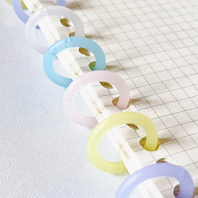 20/50pcs Colorful Loose-leaf Ring Assembly Binding Coil Plastic Detachable Punch Ring Buckle File Organization Office Accessorie