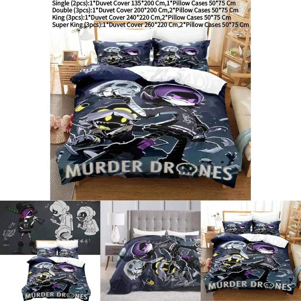 Murder Drones Bedding Set With 3d Printed For Teen Bedroom Decor