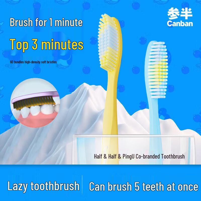 Canban Pingu Ultra-Miękkie Szczoteczki do Zębów z Długą Główką - 5 sztuk