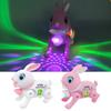 Light Up Miniature Rabbit Lovely Crawling Toy Classical Rabbit Figure for Christmas and New Year Musical Toy