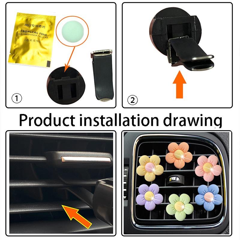Cute Flower Perfume Clip Car Air Outlet Decoration Aromatherapy Air Freshener Colorful Flora Ornament Auto Interior Accessories