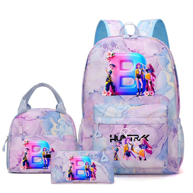 3PCS KPop Demon Hunters Backpack Lunch Bag Set School Bag Pencil Case Girl Back To School Perfect Gift Leisure Mochila Teens Travel Bags