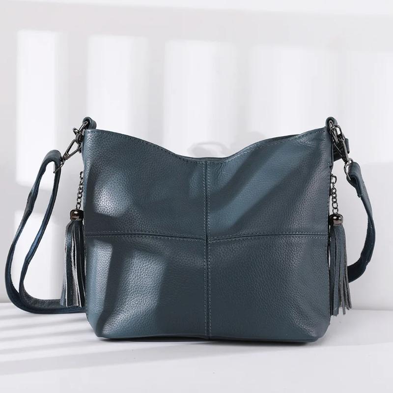 Head Layer Cow Leather Women's Genuine Leather Shoulder Bag, Ladies' Large Capacity Handbag, Underarm High Quality Casual Tote
