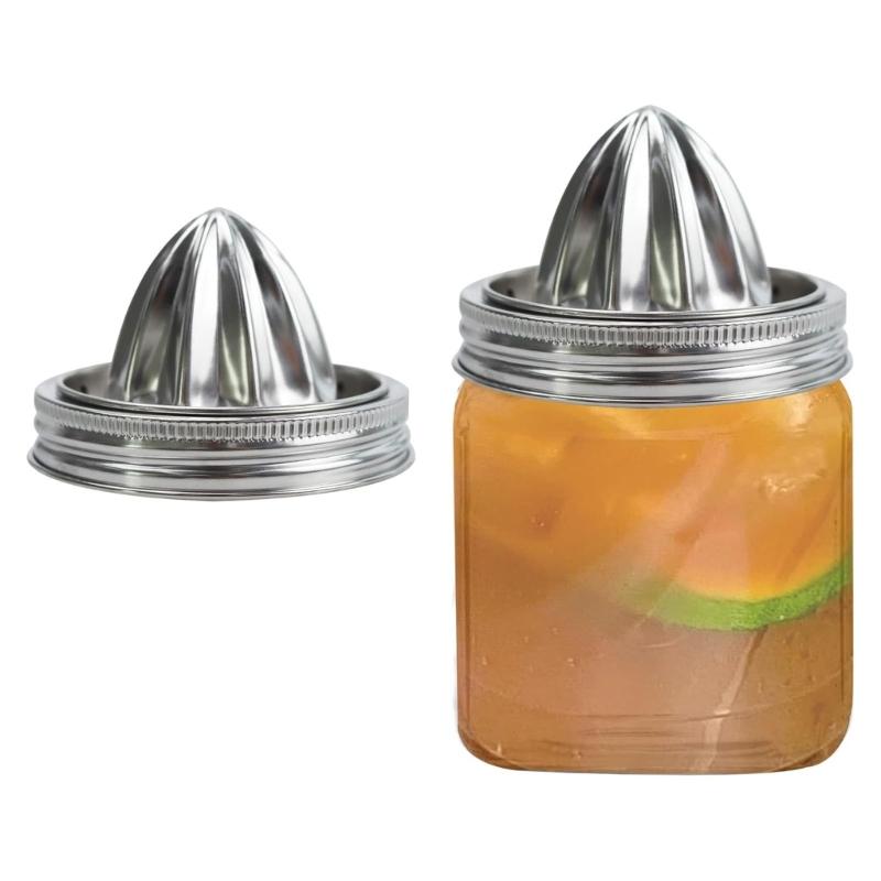 Stainless Steel Citrus Juicer Lid for 3.38inch Mason Jar Dishwasher Safe Manual Fruit Press with Ergonomic Handle