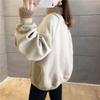 Sweatshirt for Women Padded Thickened Sweatshirt High Neck Loose Fake Two Piece Fleece Casual Pullover Long Sleeve Top Sweatshirt