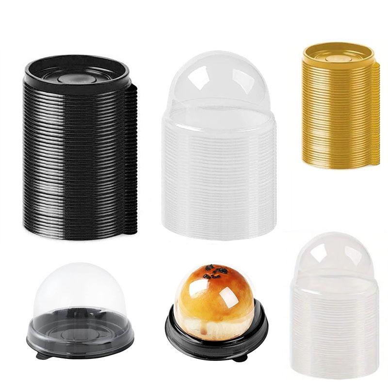 Clear Dome Dessert Containers with Base Cake Boxes for Bakery Pastries Mooncake Packaging Food Storage Boxes for Cake Desserts