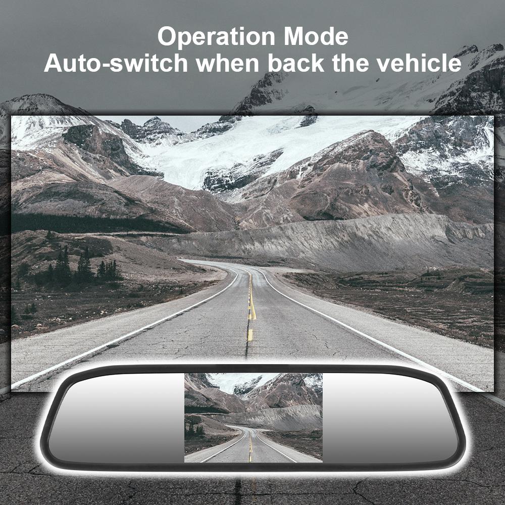 HD Video Monitor pro Automatické Parkování Automobilové Příslušenství 4,3palcový TFT LCD Barevný Monitor Zpětného Zrcátka Displej do Auta Univerzální