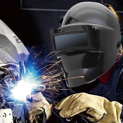 Schweißhelm TIG-Schweißhelm TIG-Lichtbogen-Kopfschutz mit doppelter Glasscheibe Hitzeschutzabdeckung für Maschinenreparatur Metallschneiden
